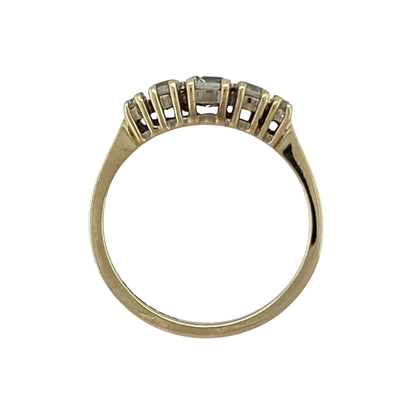 9ct Gold & Cubic Zirconia Set Five Stone Band Ring