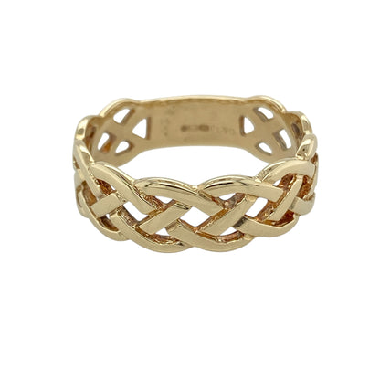 9ct Gold Open Celtic Weave Band Ring