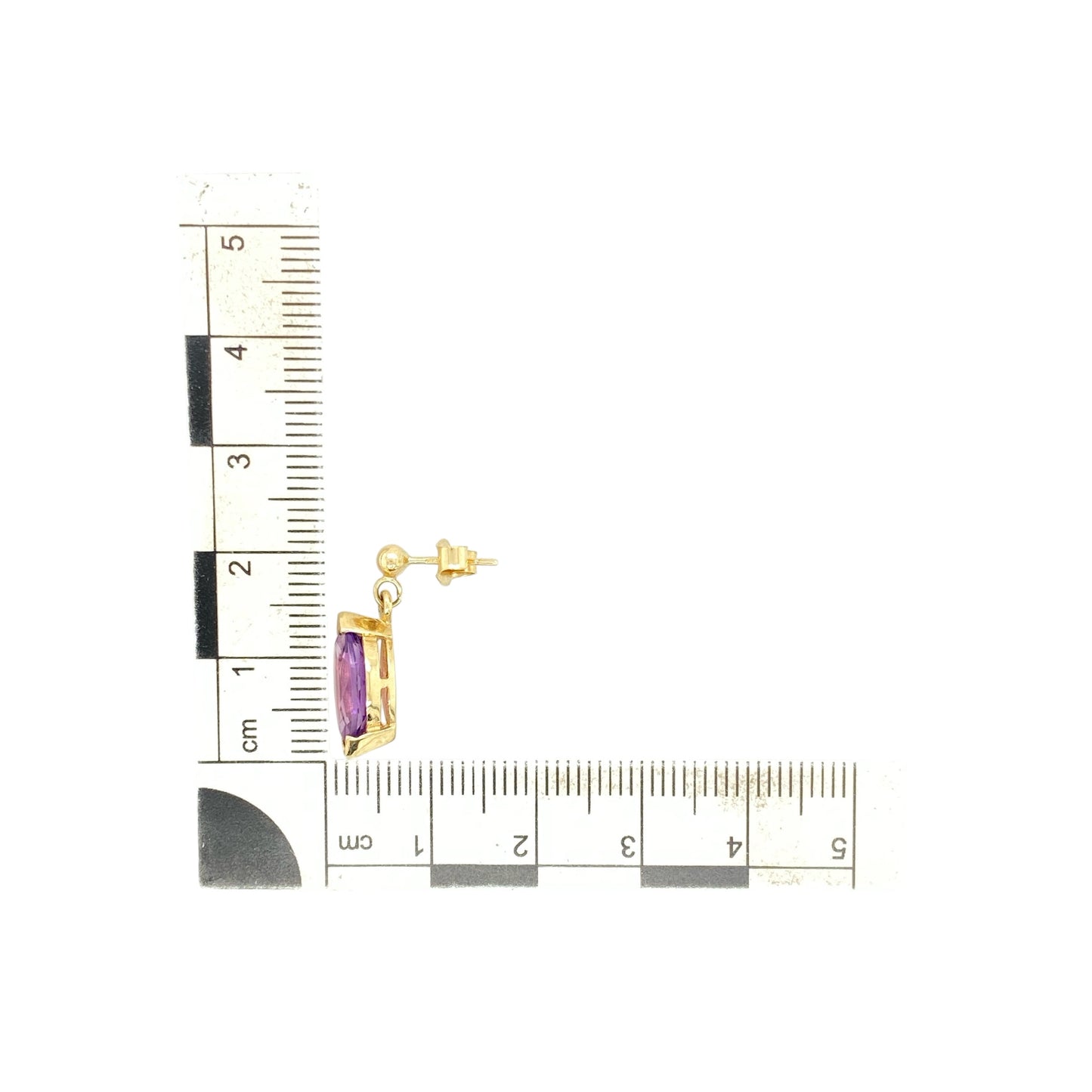 9ct Gold & Amethyst Drop Earrings