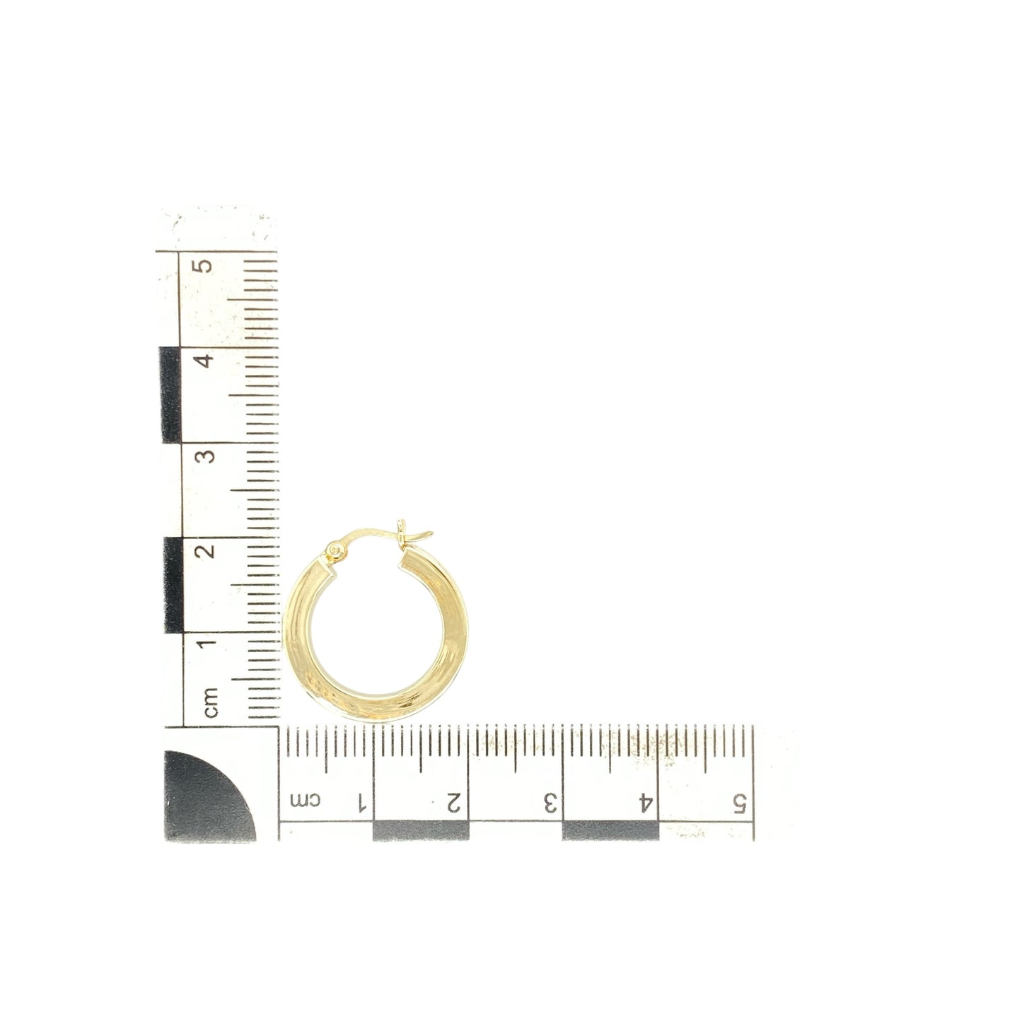 9ct Gold Squared Plain Hoop Creole Earrings