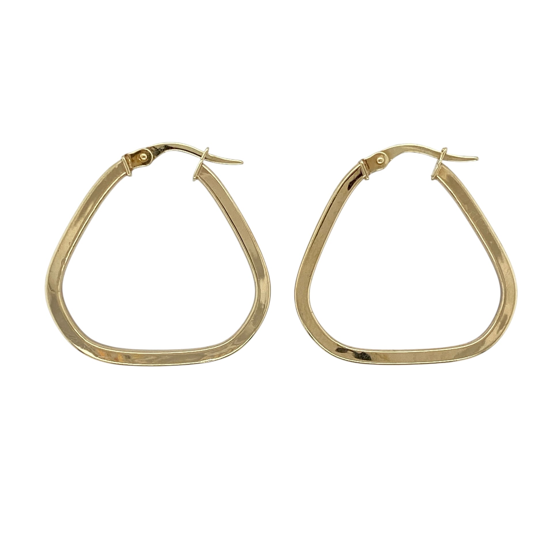 9ct Gold Triangle Shaped Creole Earrings