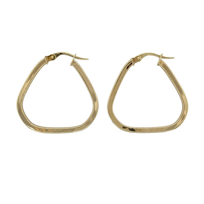 9ct Gold Triangle Shaped Creole Earrings