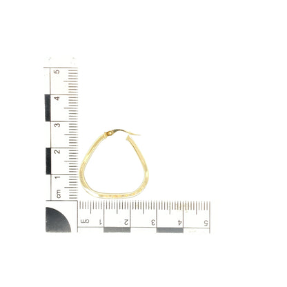 9ct Gold Triangle Shaped Creole Earrings