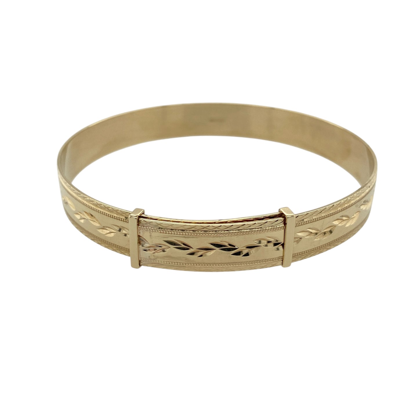 9ct Solid Gold Patterned Expanding Bangle