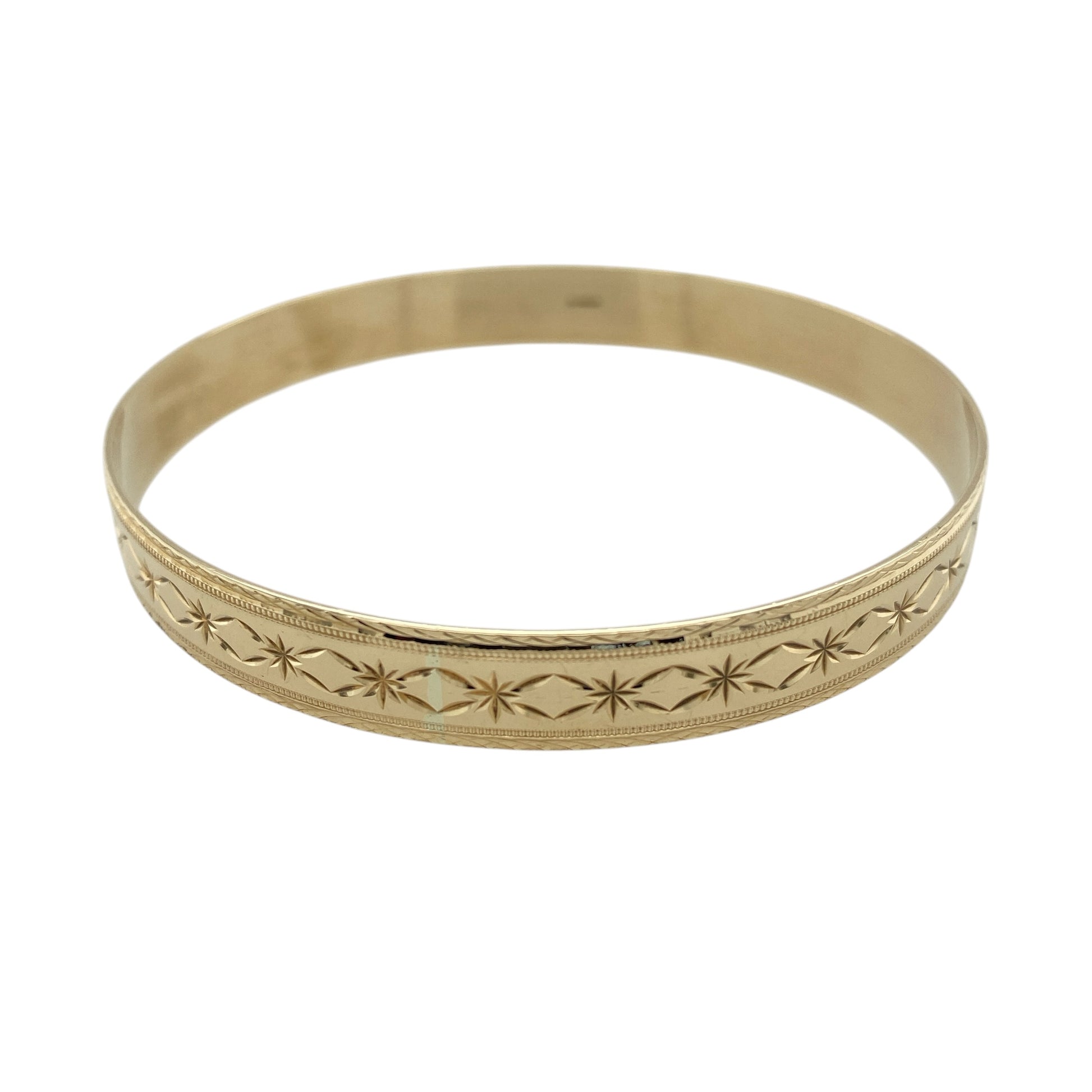 9ct Solid Gold Patterned Bangle