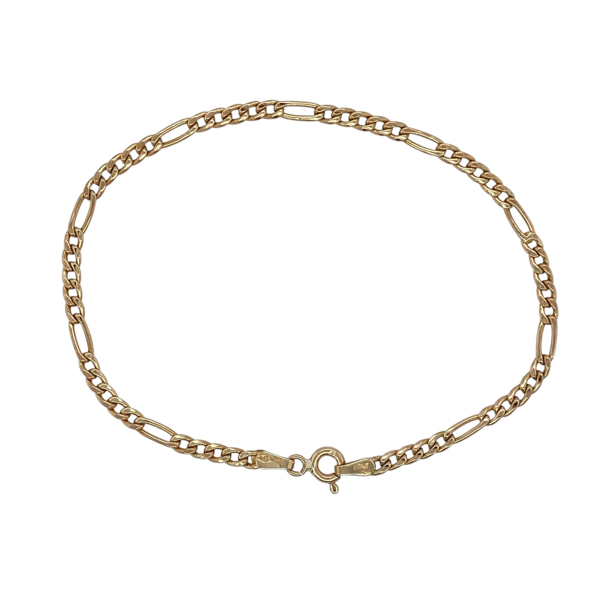 9ct Gold 7" Figaro Bracelet