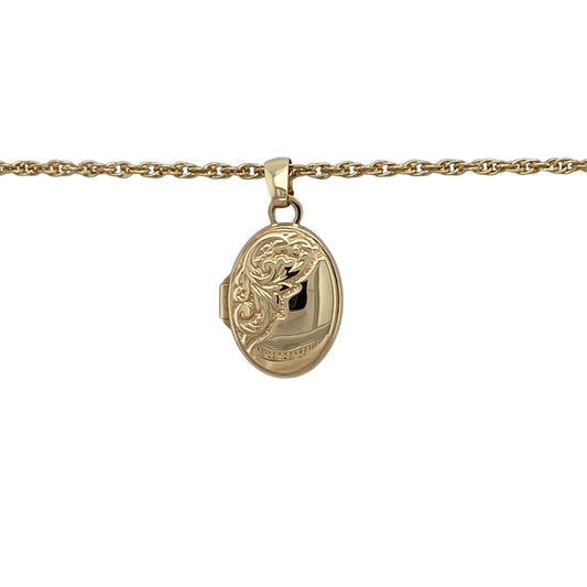 Add timeless sentimental charm to your jewellery collection with this pre-owned 9ct yellow gold patterned oval locket necklace, featuring a classic engraved design suspended from an elegant Prince of Wales chain—perfect for everyday wear, gifting, or keeping treasured memories close.

Design: The necklace features a small oval-shaped locket with attractive patterned detailing, creating a traditional and elegant look.