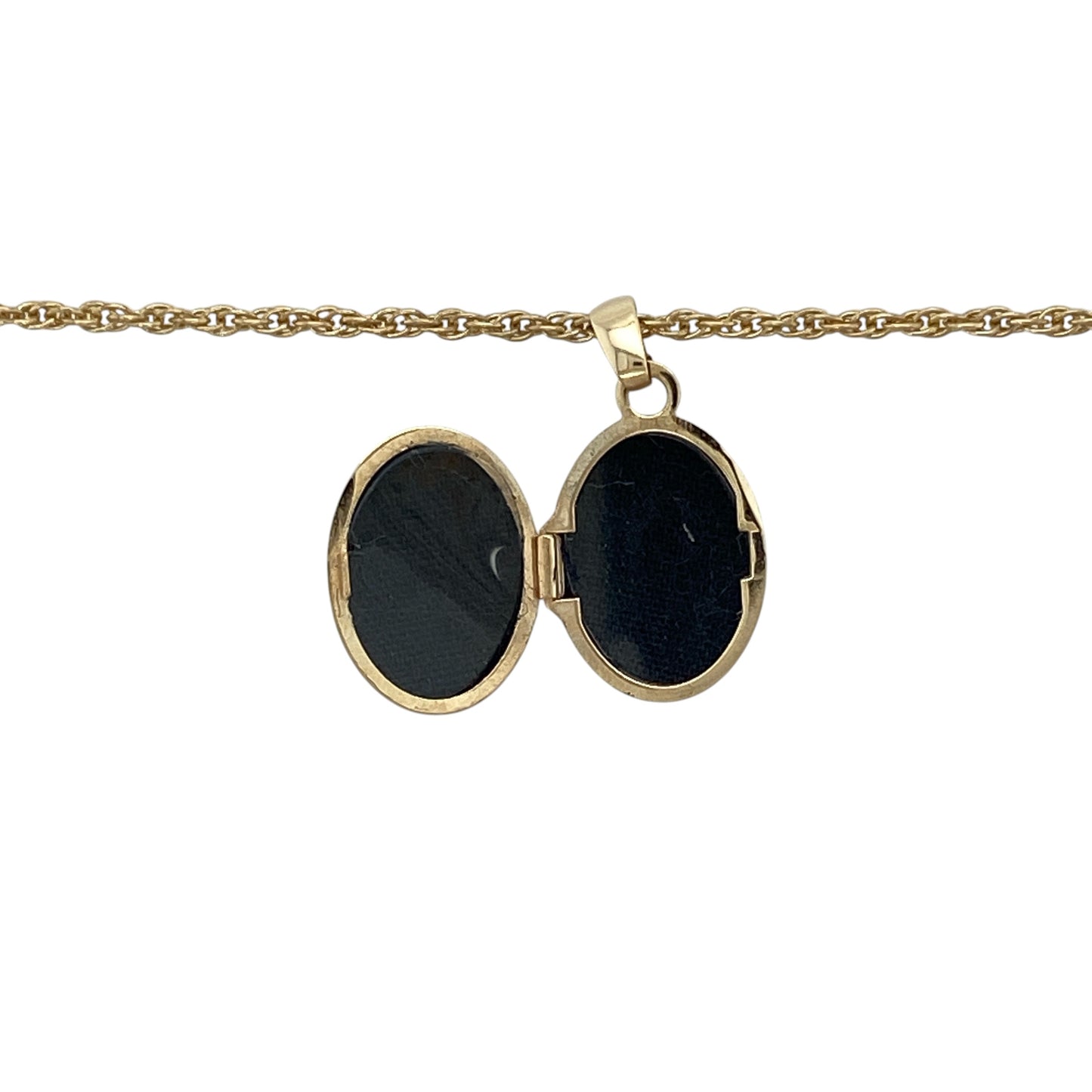 9ct Gold Patterned Small Oval Locket 16" Necklace