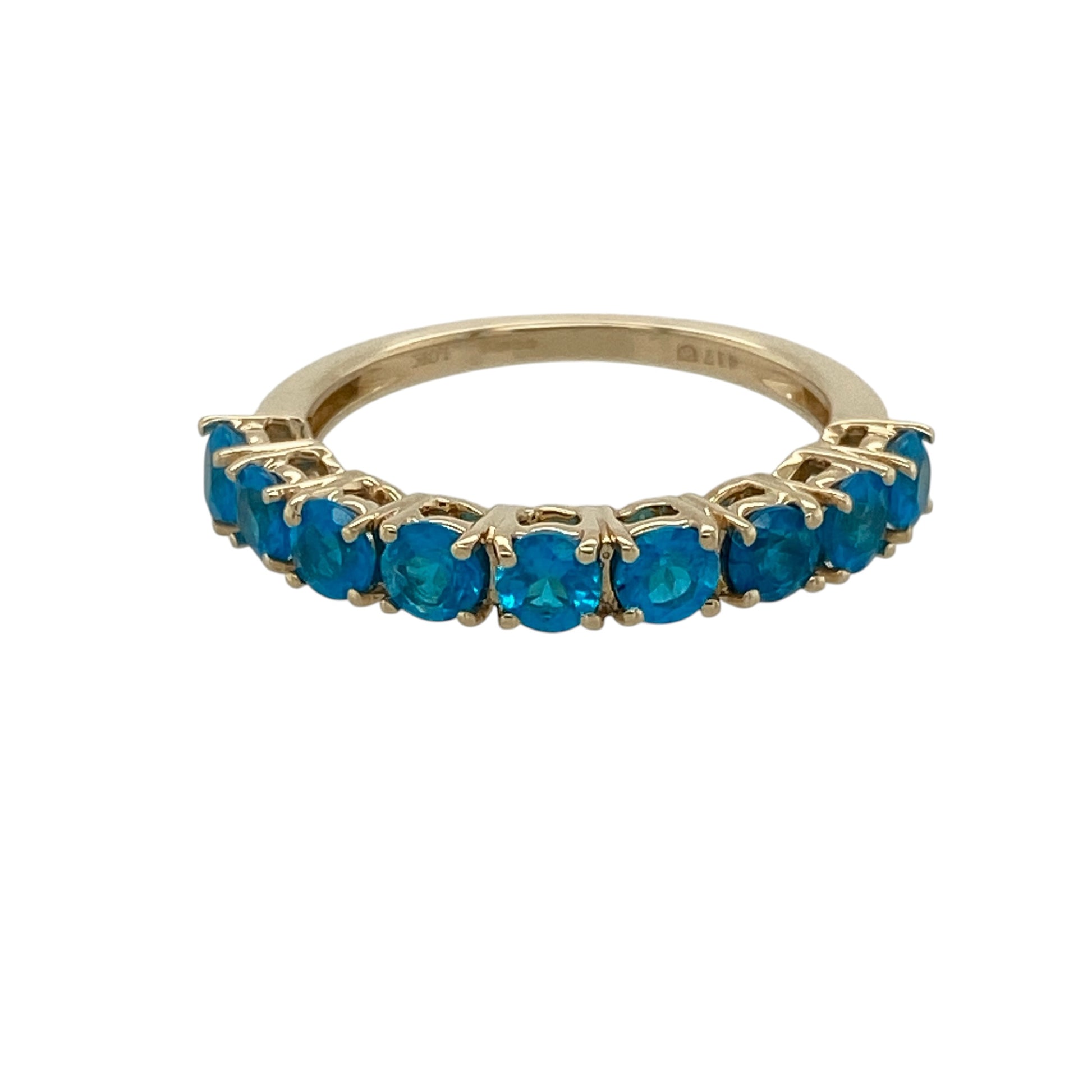 9ct Gold & Blue Stone Set Band Ring