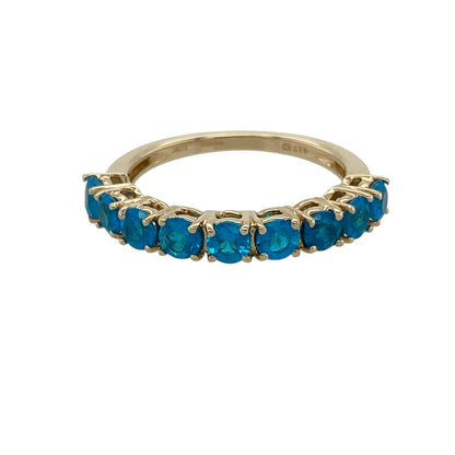 9ct Gold & Blue Stone Set Band Ring