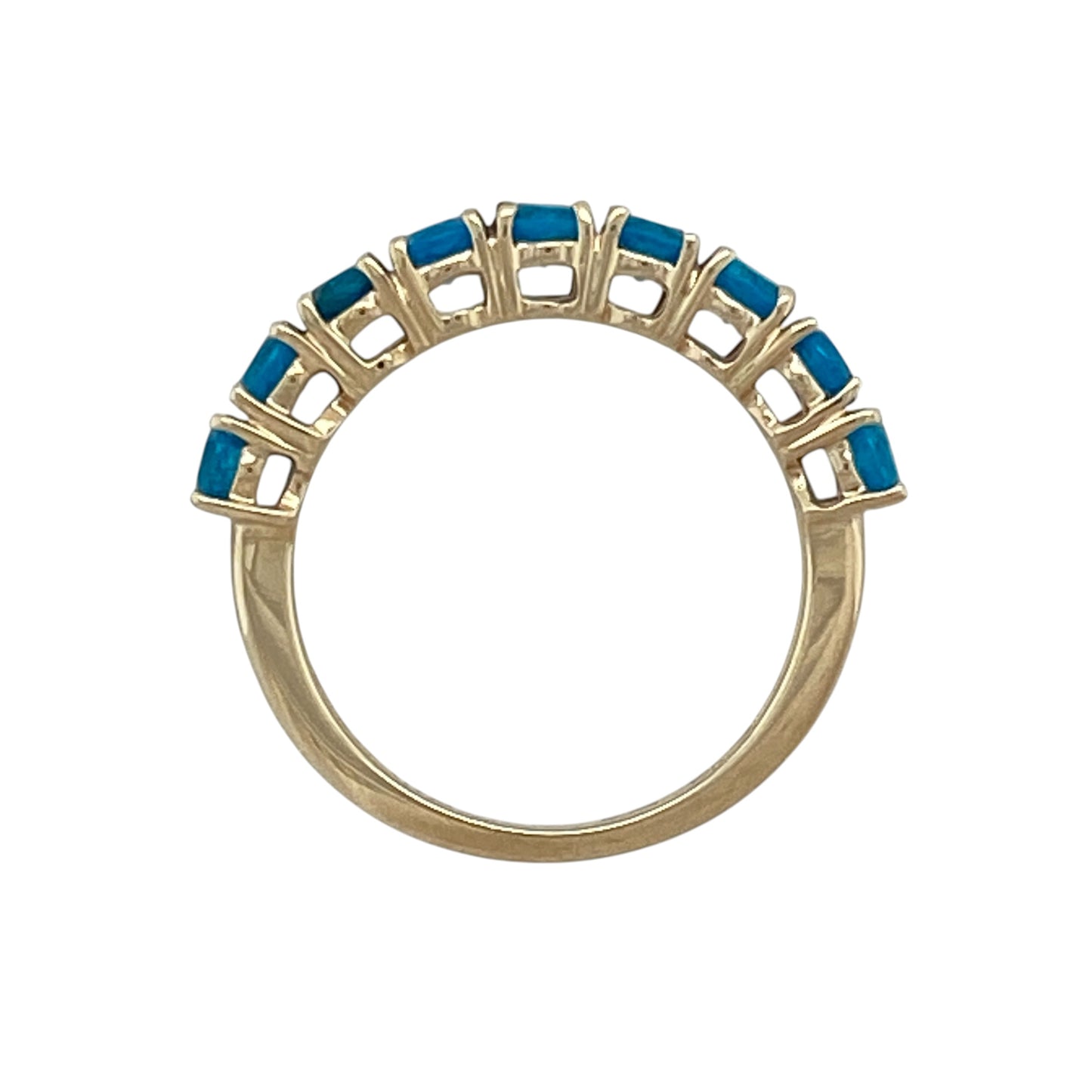 9ct Gold & Blue Stone Set Band Ring