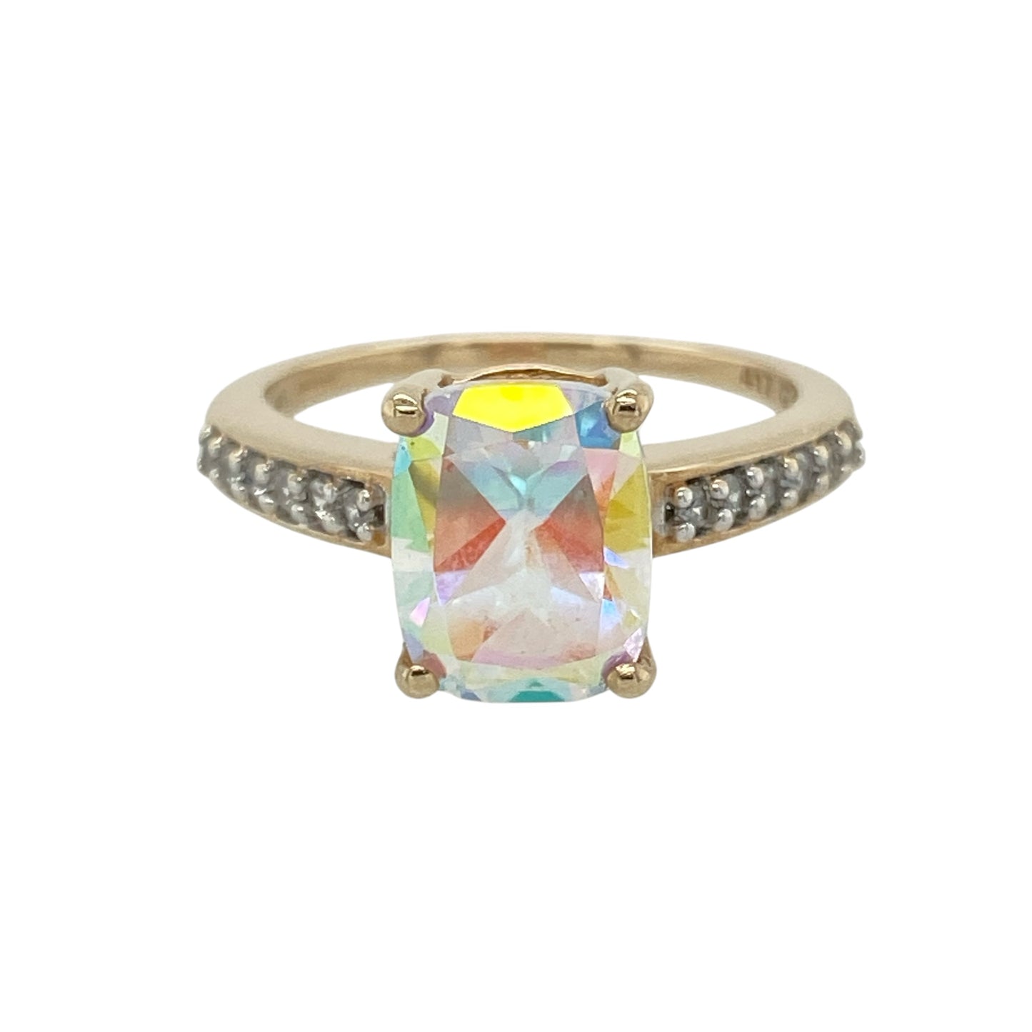 9ct Gold Mystic Topaz & Cubic Zirconia Ring