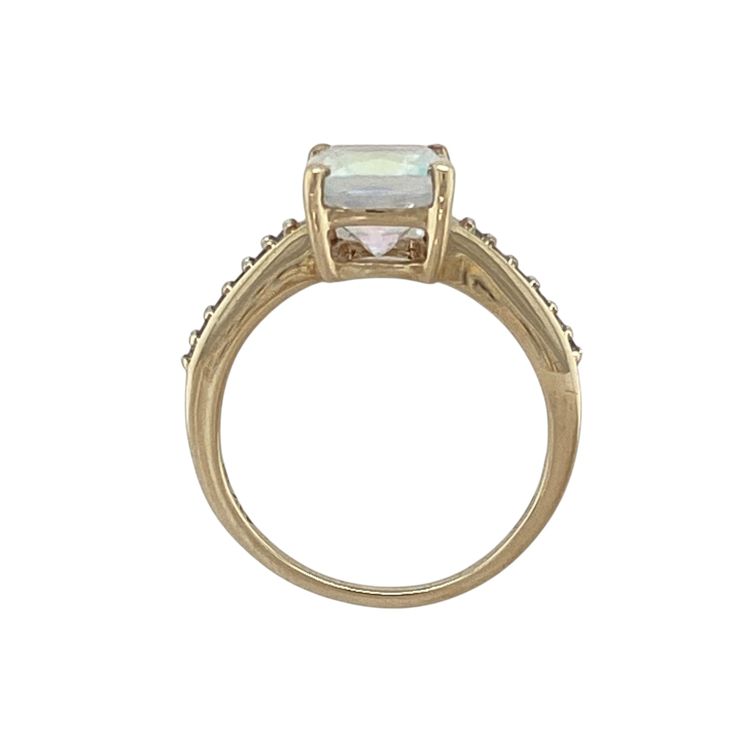 9ct Gold Mystic Topaz & Cubic Zirconia Ring