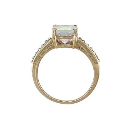 9ct Gold Mystic Topaz & Cubic Zirconia Ring