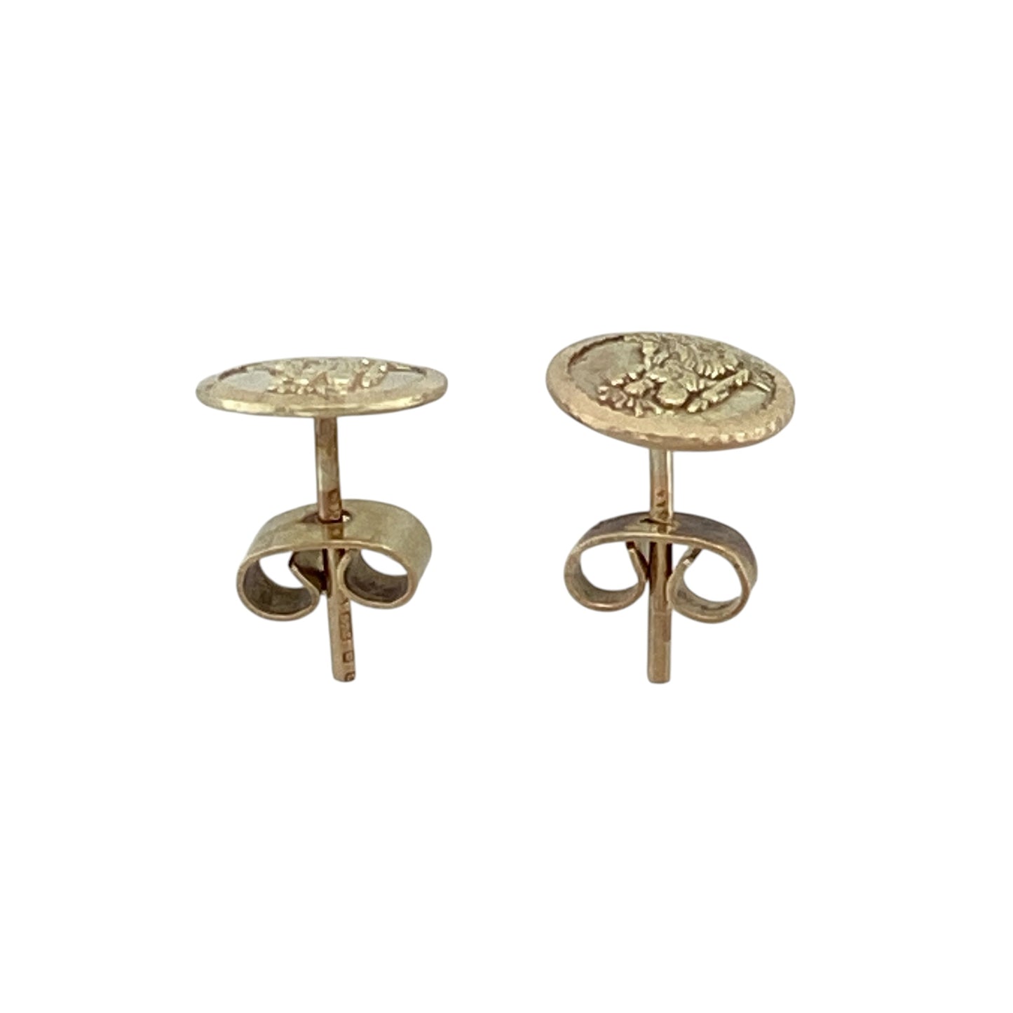 9ct Gold St Christopher Round Stud Earrings