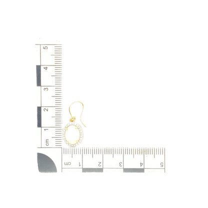 9ct Gold Opalique & Cubic Zirconia Cluster Drop Earrings