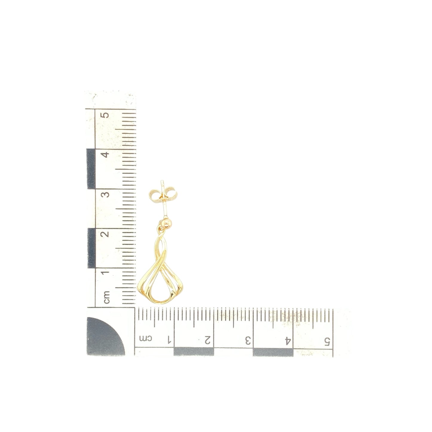 9ct Gold Twisted Drop Earrings