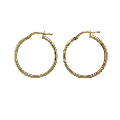 9ct Gold Round Creole Earrings