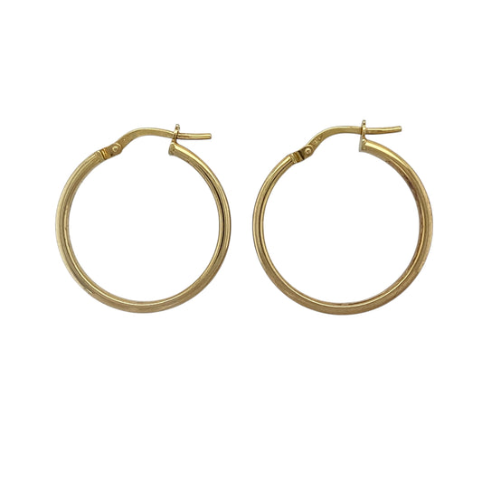 9ct Gold Round Creole Earrings