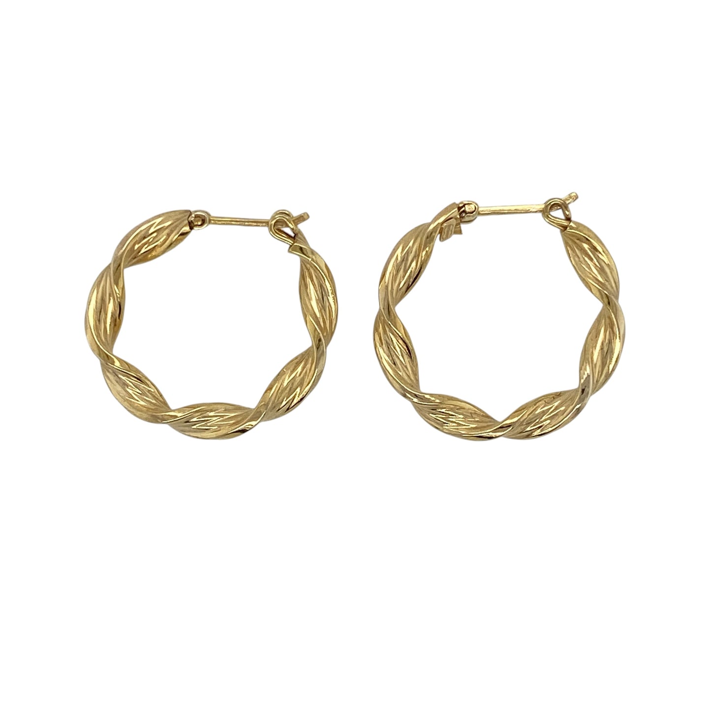 9ct Gold Twisted Hoop Creole Earrings