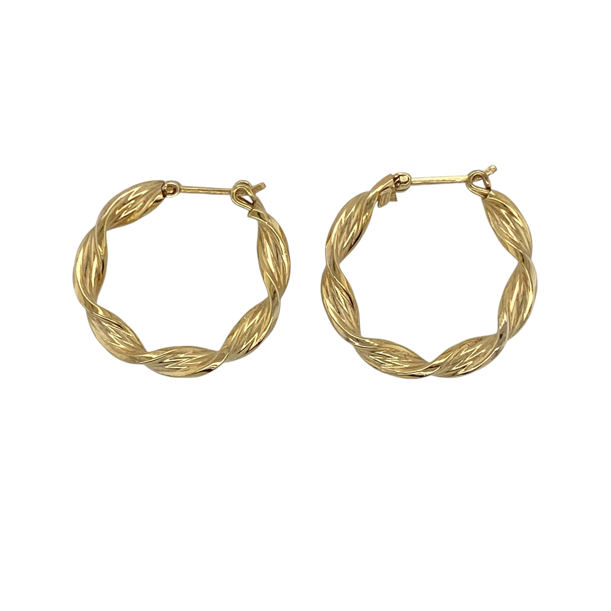 9ct Gold Twisted Hoop Creole Earrings