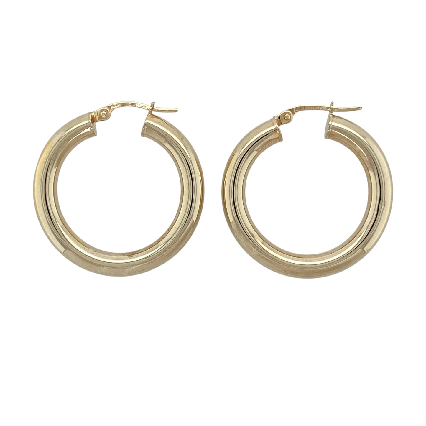 9ct Gold Plain Hoop Creole Earrings