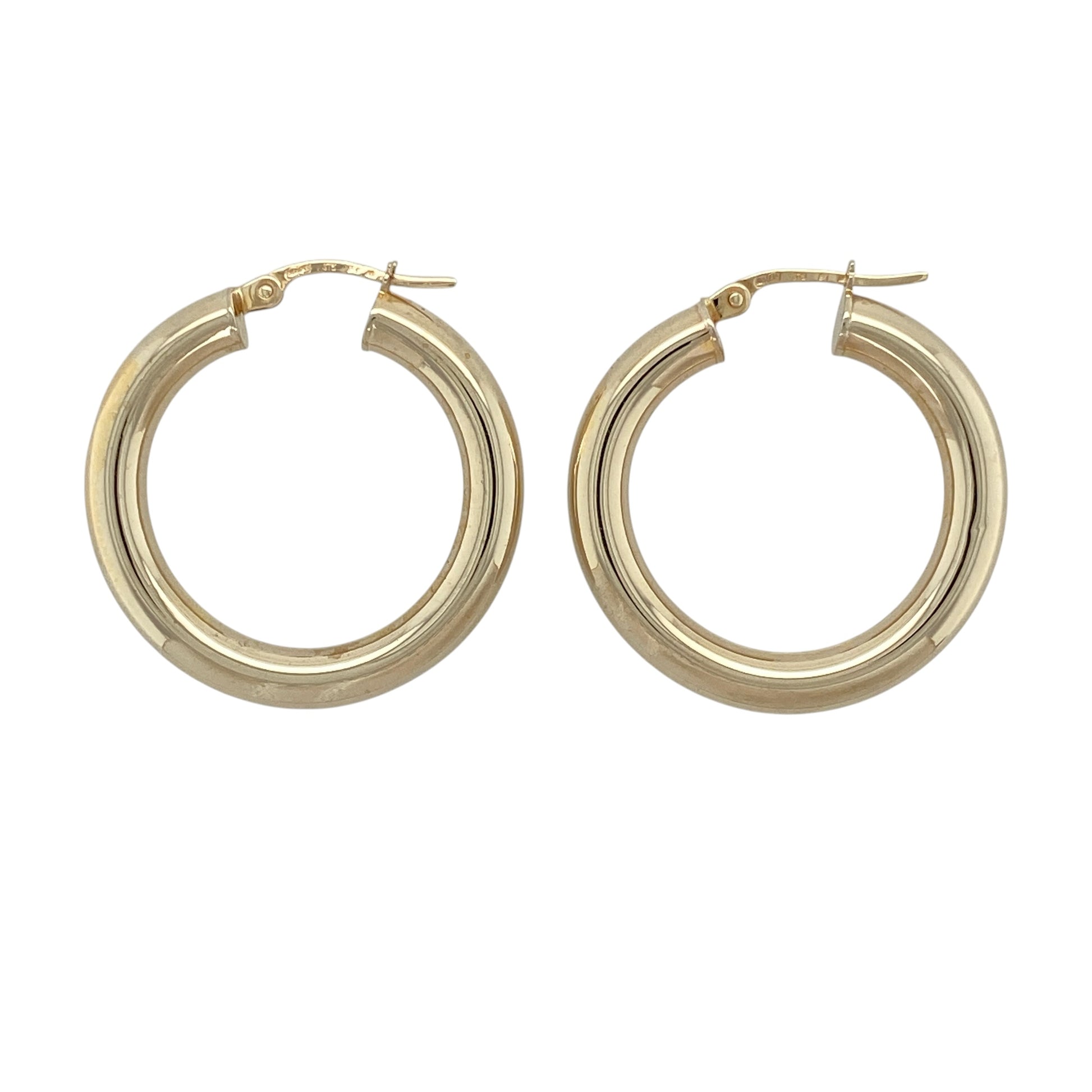 9ct Gold Plain Hoop Creole Earrings