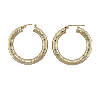 9ct Gold Plain Hoop Creole Earrings