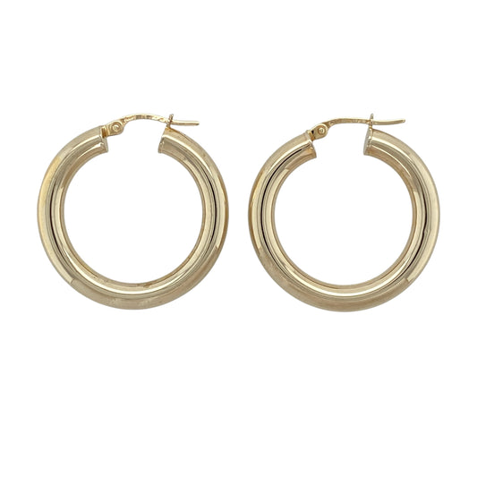 9ct Gold Plain Hoop Creole Earrings