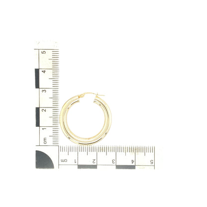 9ct Gold Plain Hoop Creole Earrings