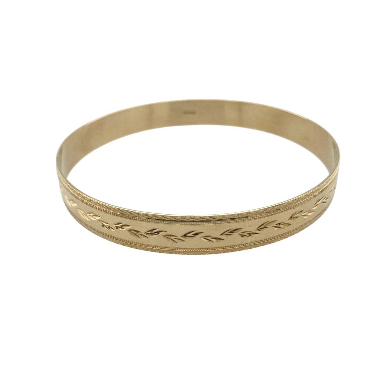 9ct Solid Gold Patterned Bangle