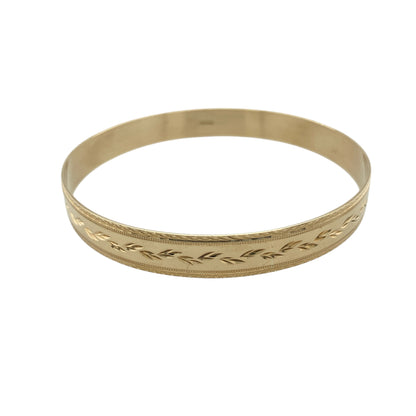 9ct Solid Gold Patterned Bangle