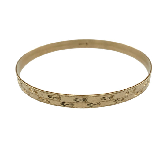 9ct Solid Gold Patterned Bangle