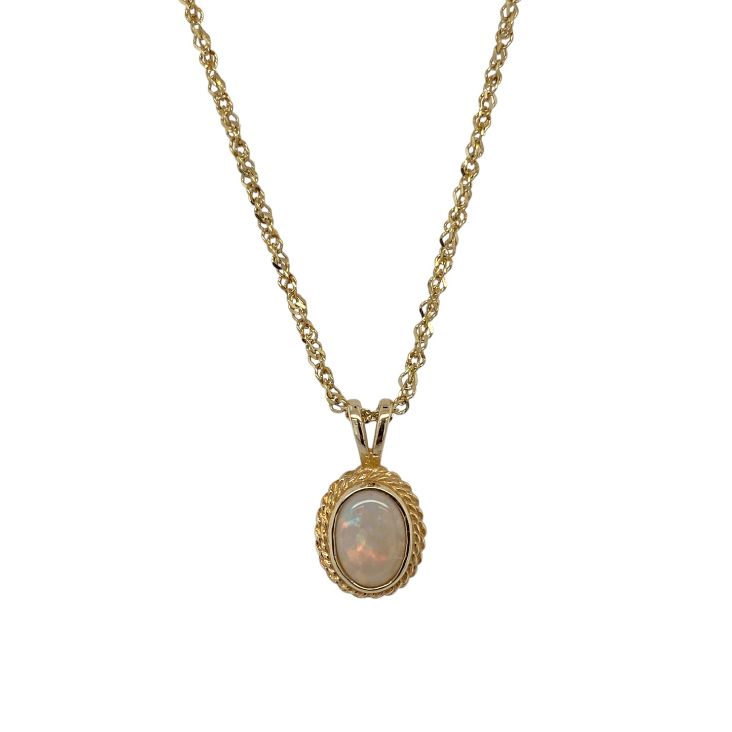 9ct Gold & Opalique Oval 18" Necklace