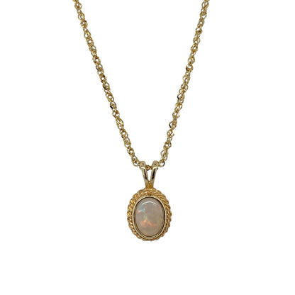 9ct Gold & Opalique Oval 18" Necklace