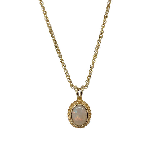 9ct Gold & Opalique Oval 18" Necklace