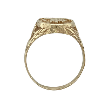 9ct Gold Welsh Dragon Oval Signet Ring