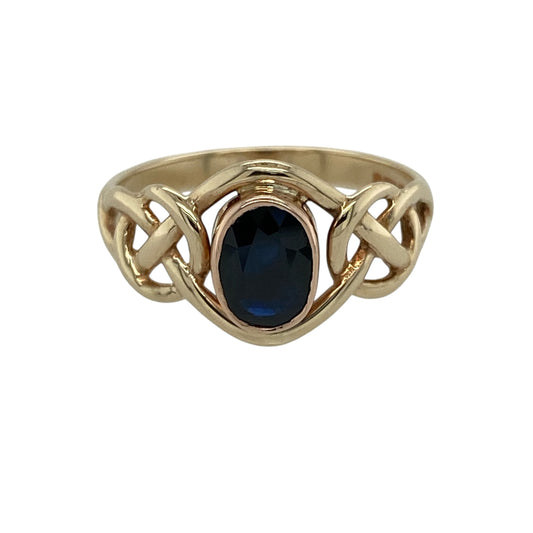9ct Gold & Sapphire Celtic Clogau Ring