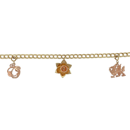 9ct Gold Clogau 7.5" Charm Bracelet