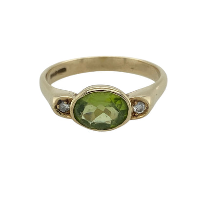 9ct Gold Diamond & Peridot Ring