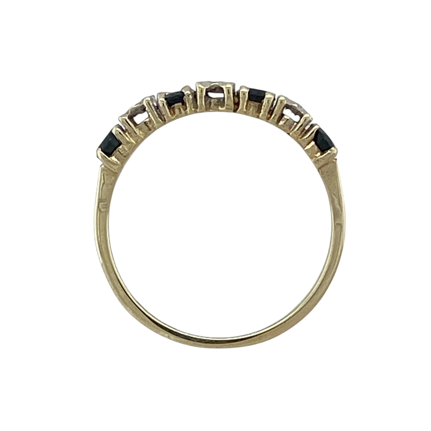 9ct Gold Diamond & Sapphire Band Ring