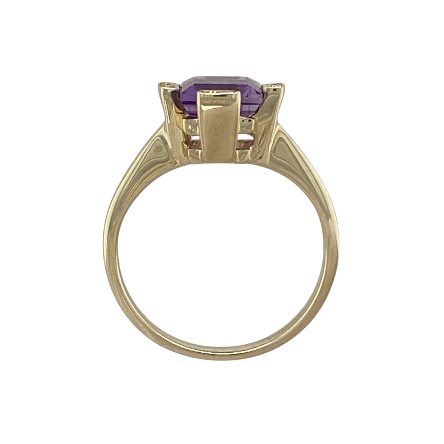 9ct Gold Diamond & Amethyst Ring