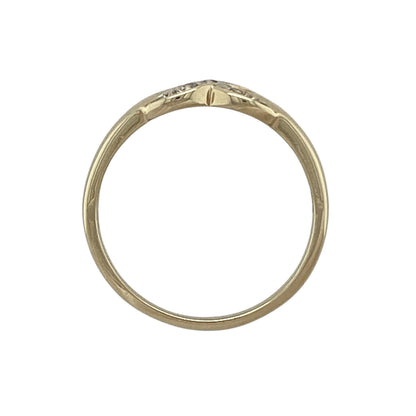 9ct Gold & Diamond Set Kiss Band Ring