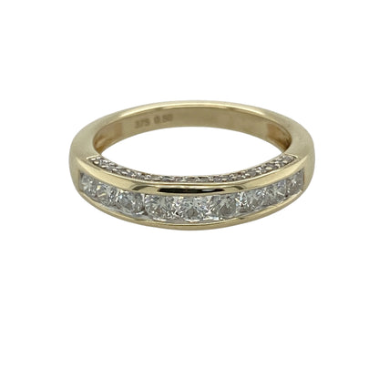 9ct Gold & Diamond Set Band Ring