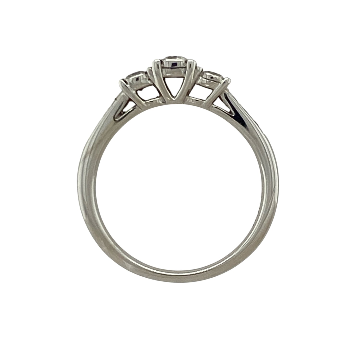 9ct White Gold & Diamond Illusion Set Trilogy Ring