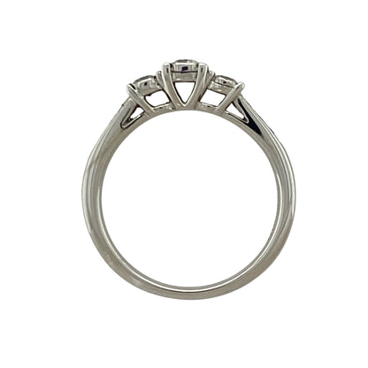 9ct White Gold & Diamond Illusion Set Trilogy Ring