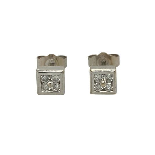 Add timeless sparkle and modern elegance to your jewellery collection with these pre-owned 9ct white gold diamond square stud earrings, featuring a sleek geometric design with versatile everyday appeal—perfect for special occasions, gifting, or sophisticated daily wear.

Design: The earrings feature stylish square-shaped stud designs measuring approximately 5mm by 5mm, accented with sparkling diamonds for a refined and eye-catching finish.