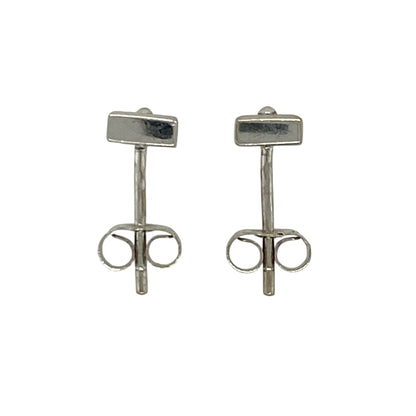 9ct White Gold & Diamond Square Stud Earrings