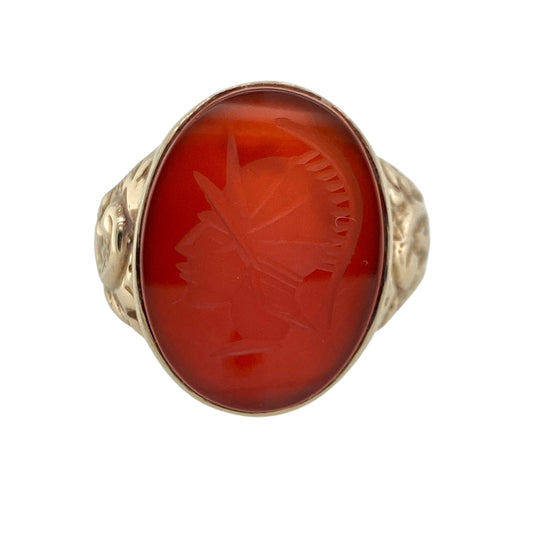 9ct Gold & Carnelian Centurion Oval Signet Ring