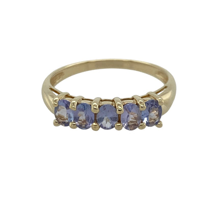9ct Gold & Tanzanite Set Band Ring